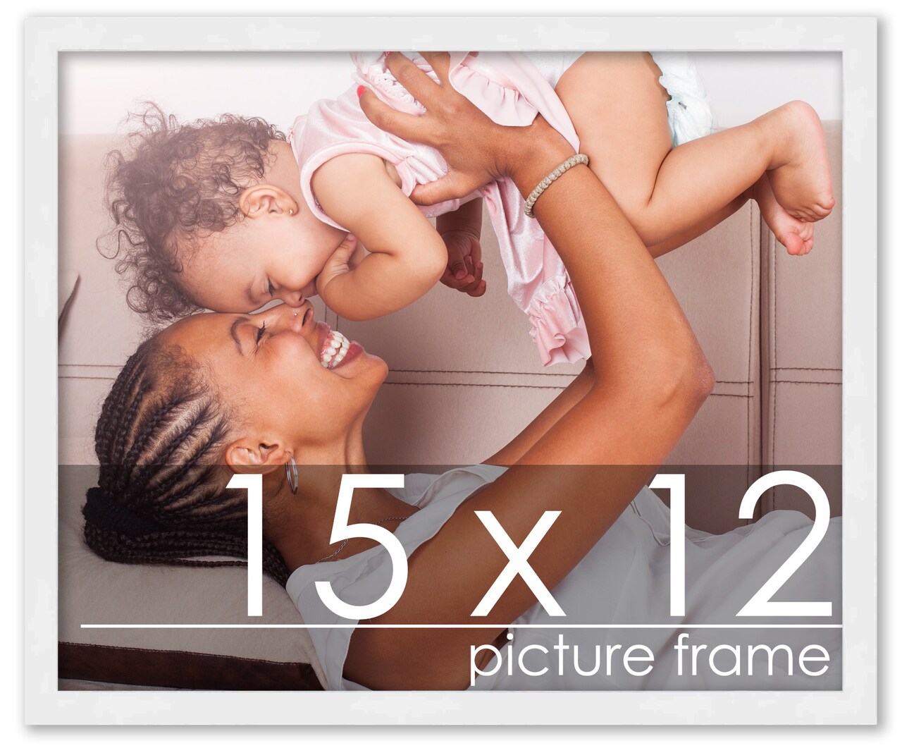 15x12 Solid Wood Picture Frame with UV-Resistant Acrylic & Acid-Free Backing, Available in 6 Finishes: Matte Black, Matte White, Metallic Bronze, Silver, Natural Wood Grain & Mahogany